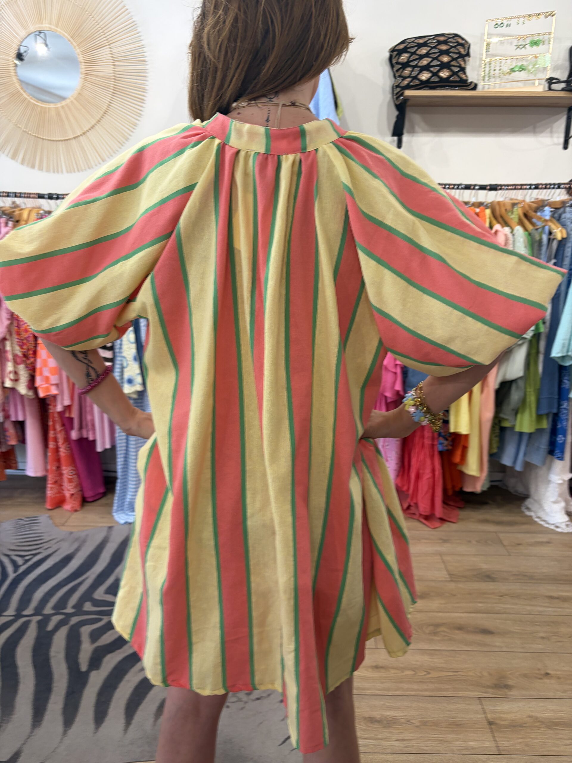 Robe Maya fuchsia et jaune – Image 3