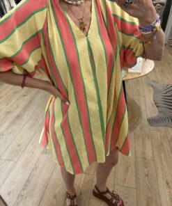 Alternative view of Robe Maya fuchsia et jaune