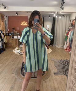 Robe Maya bleu et vert d'eau
