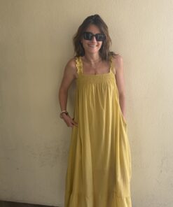 Robe nouée dos Selena jaune