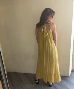 Alternative view of Robe nouée dos Selena jaune