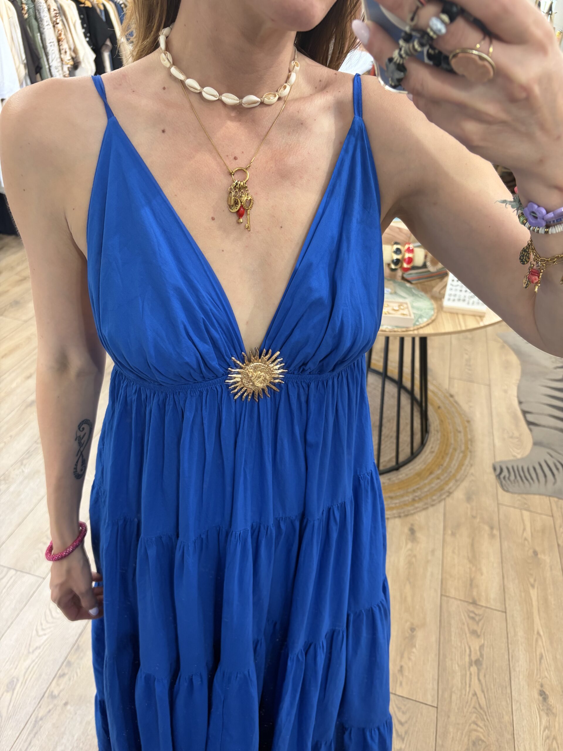 Robe longue Solena bleu électrique – Image 2