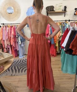 Alternative view of Robe longue Solena terracotta