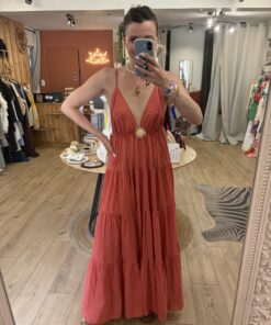 Robe longue Solena terracotta