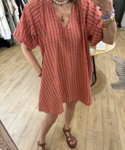 Alternative view of Robe Vicky corail vichy