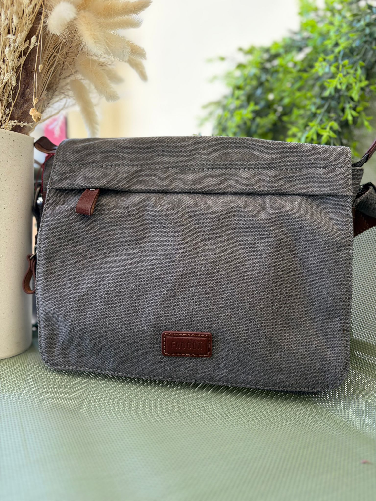 Sac reporter gris homme