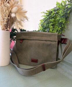 Sac reporter kaki homme