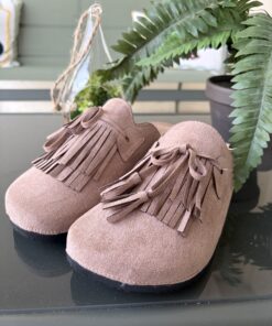Sandales à franges Ela taupe