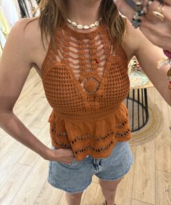 Top maille Liya terracotta