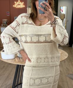 Top maille Mona écru