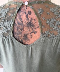 Alternative view of Top t-shirt dentelle Iris kaki