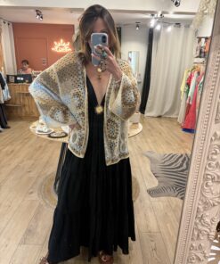 Alternative view of Veste crochet Lina beige