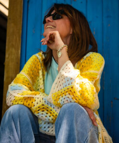 Veste crochet Lina jaune