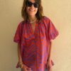 Blouse zébrée April violet et orange