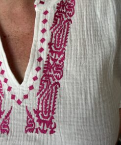 Alternative view of Blouse Laura blanche brodée