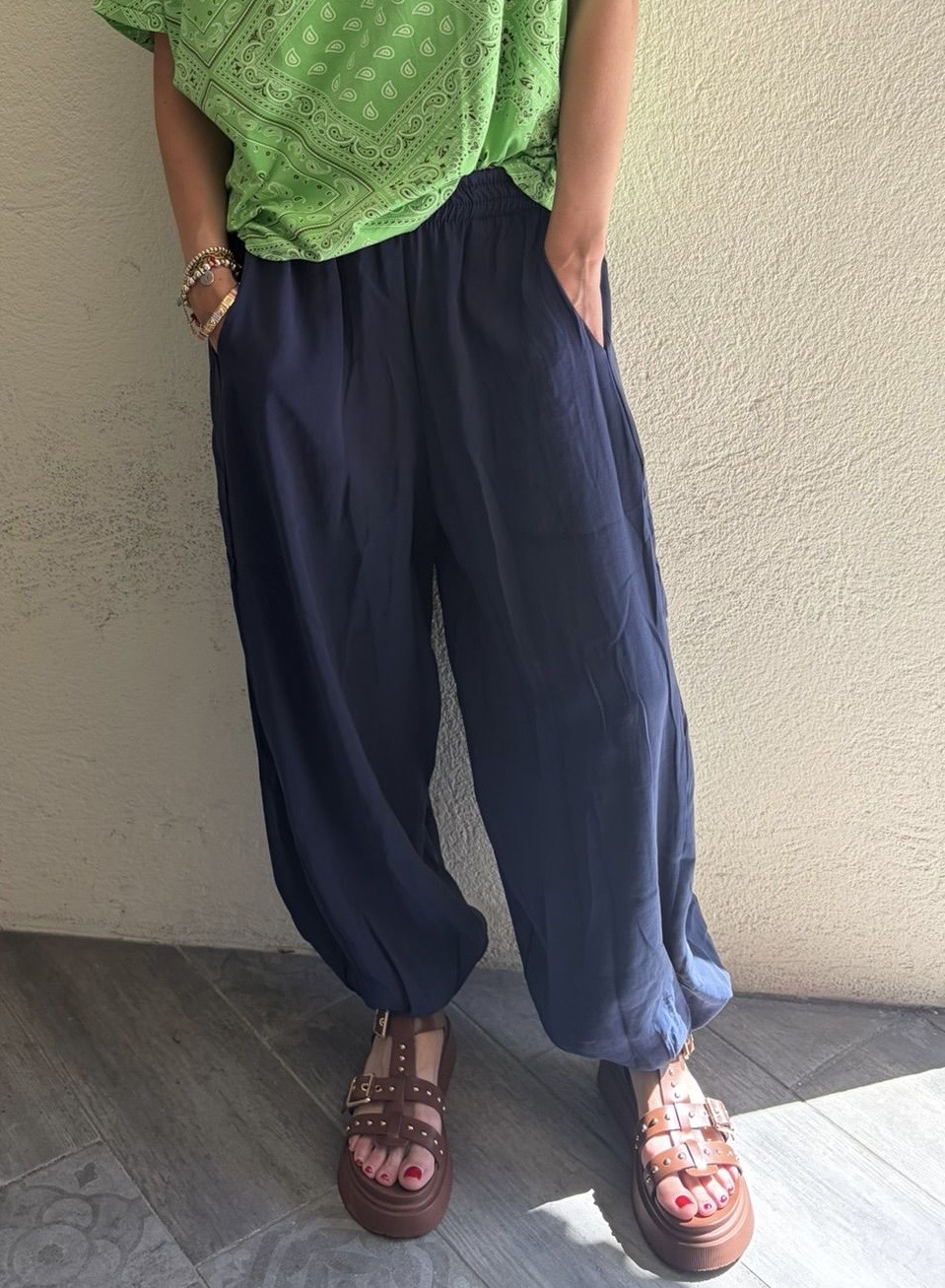 Pantalon balloon Mariano marine