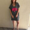 Robe t-shirt Amour noir délavé