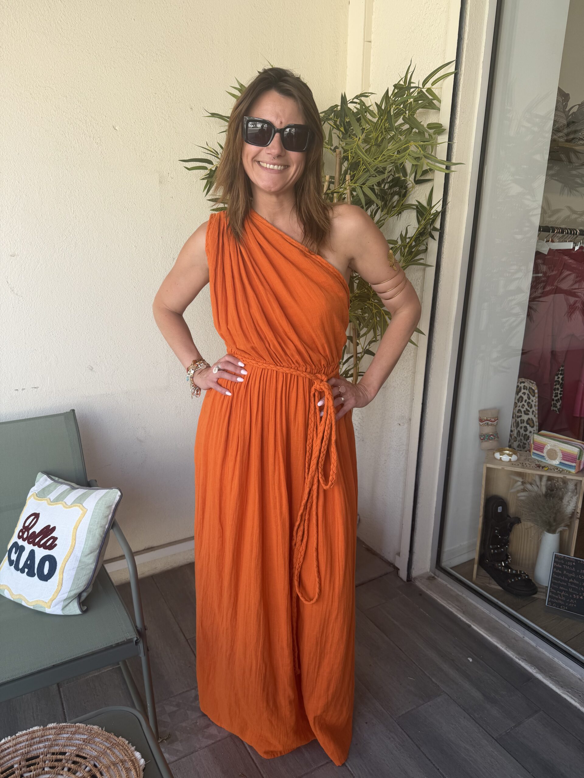 Robe Diane orange rouille