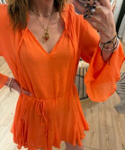 Alternative view of Robe courte Lala orange