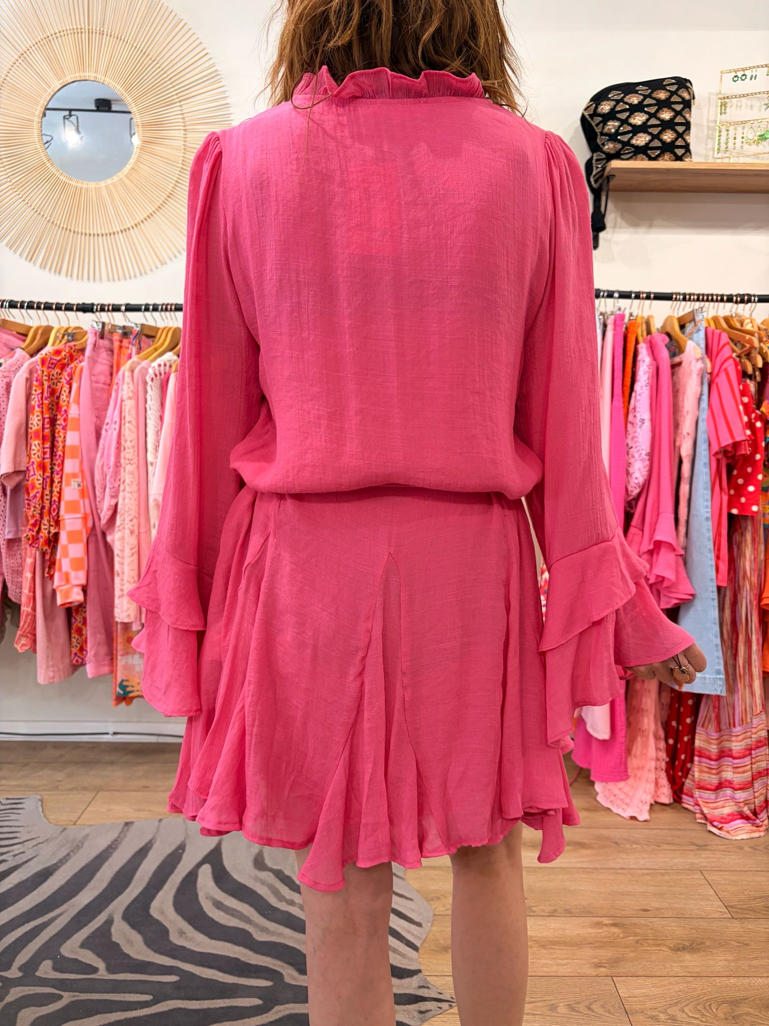 Robe courte Lala rose – Image 2