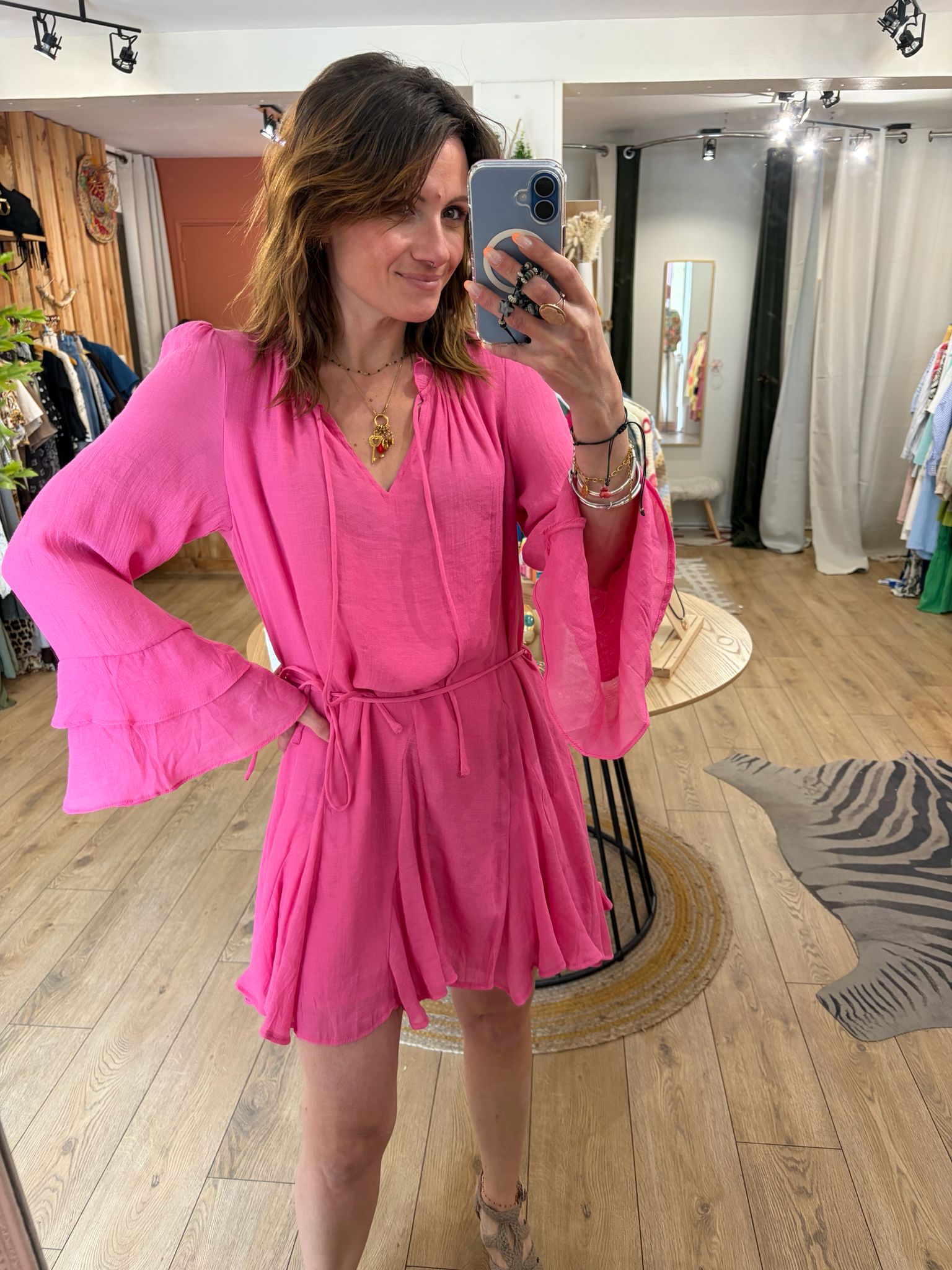 Robe courte Lala rose