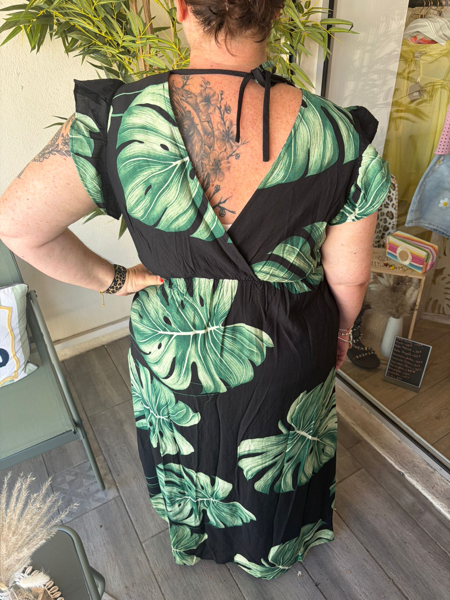 Robe Maelle noire et verte – Image 3