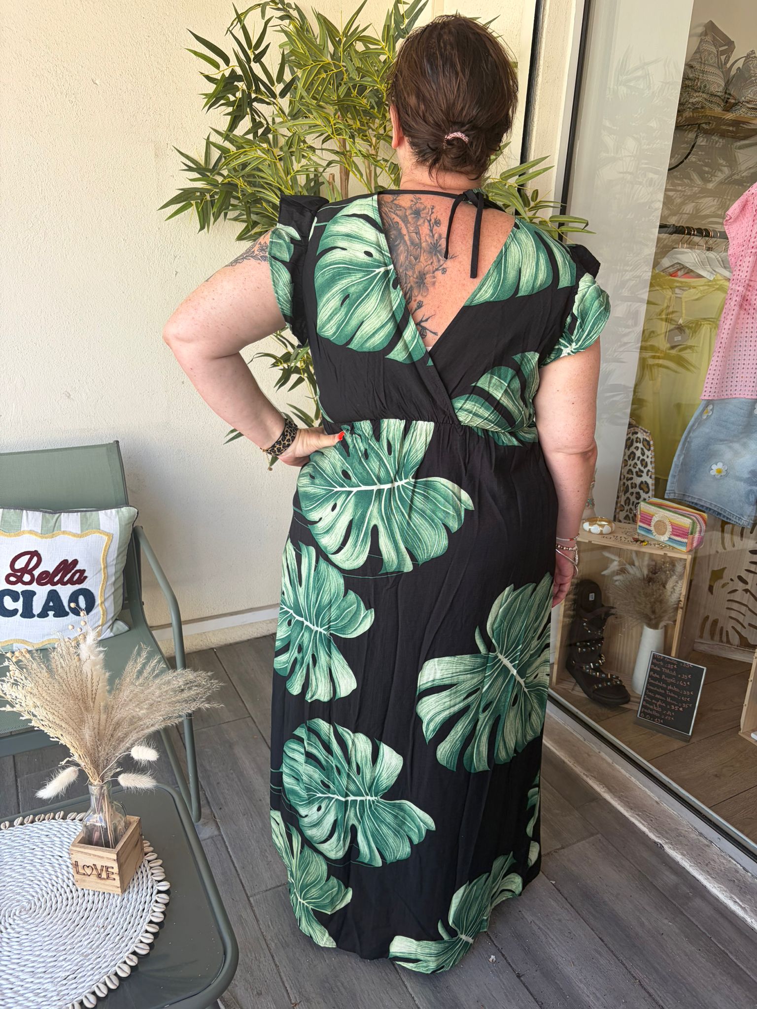 Robe Maelle noire et verte – Image 2