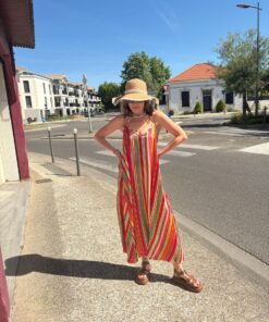 Alternative view of Robe rayée Marlène multicolore