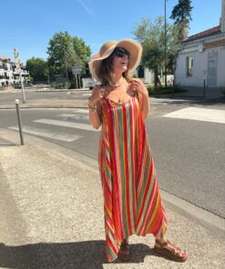 Robe rayée Marlène multicolore