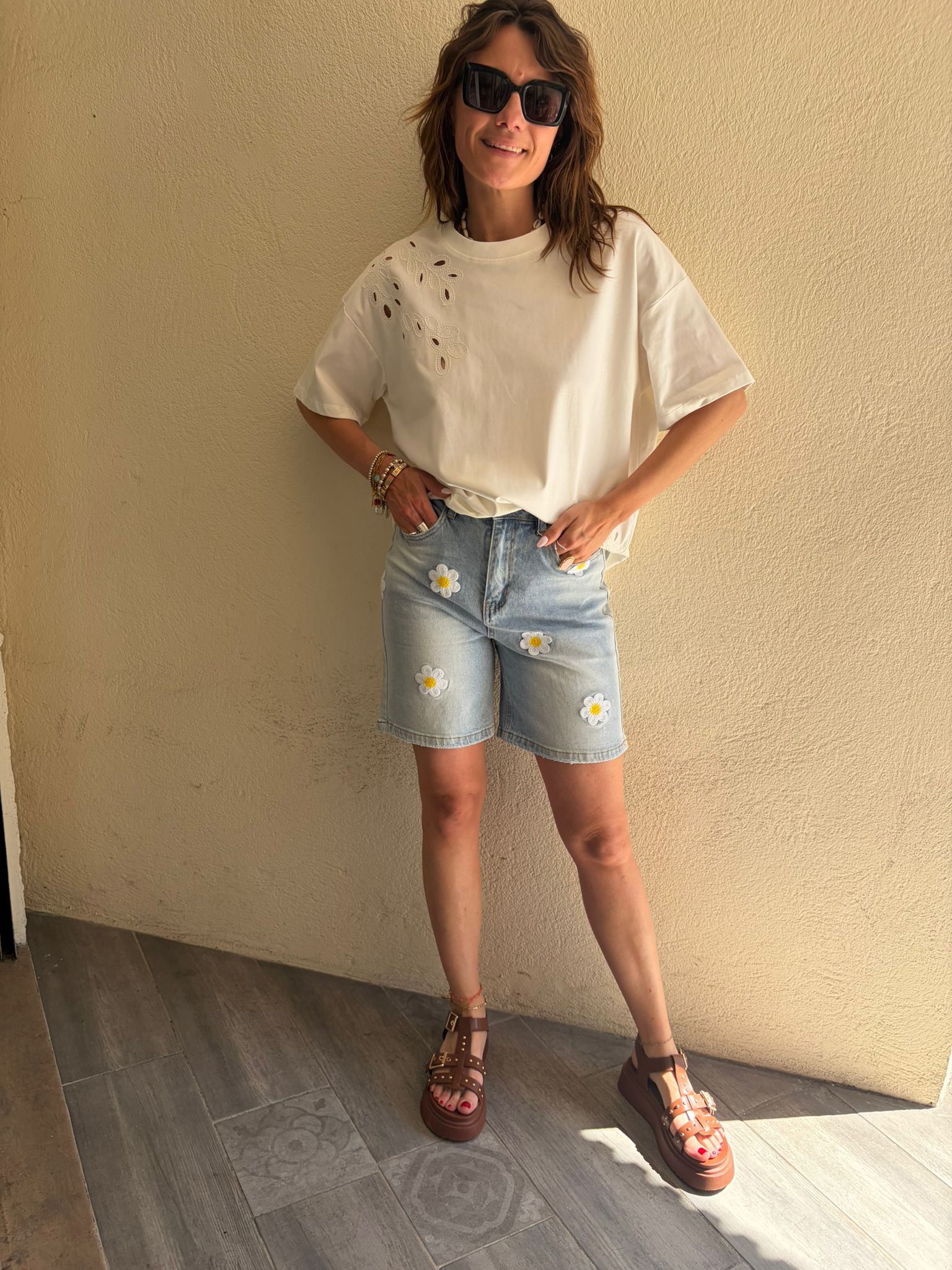 Short jean Esmée brodé – Image 2