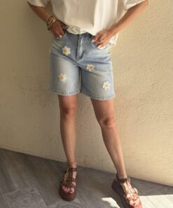 Short jean Esmée brodé