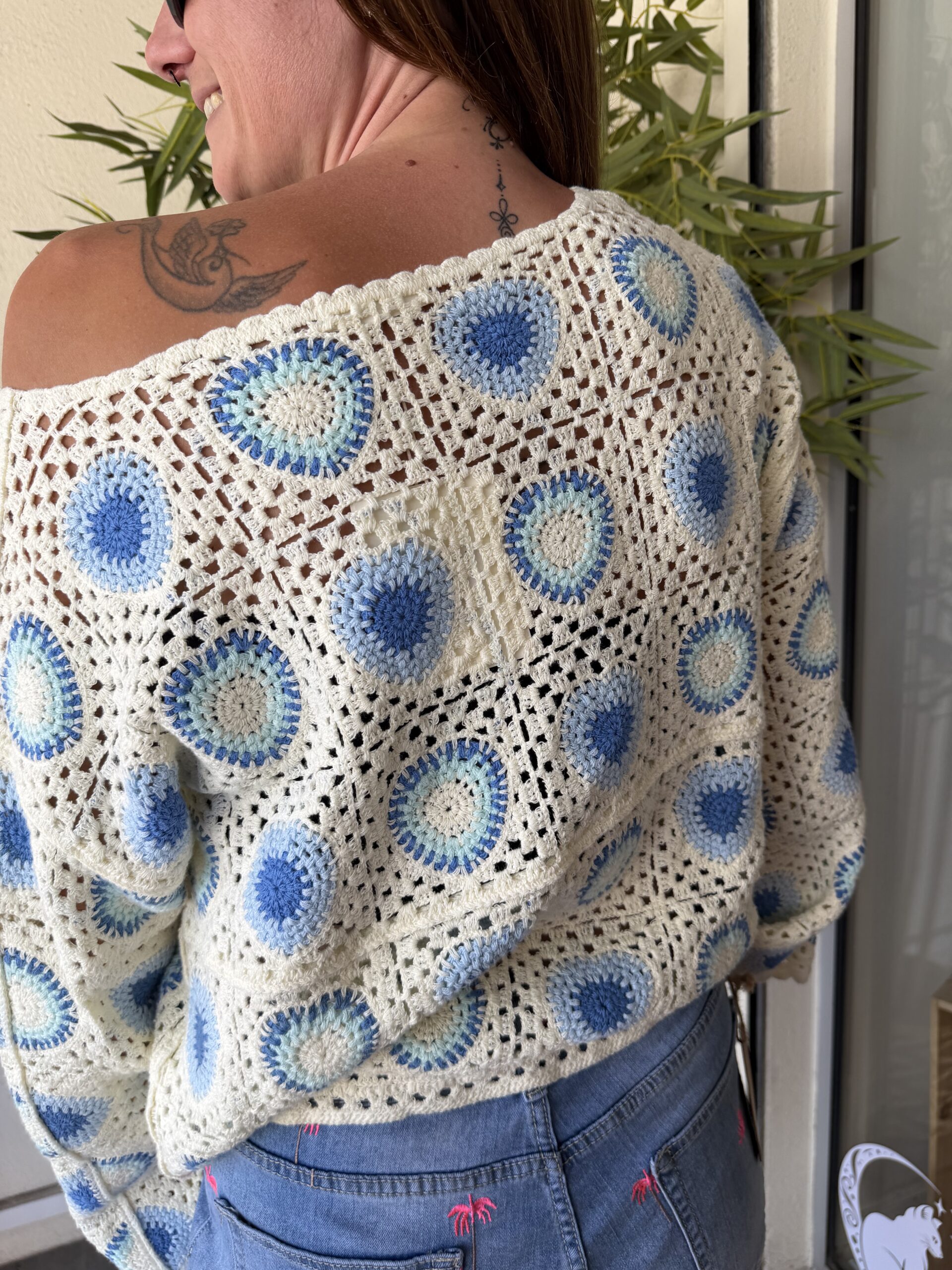 Top crochet Flora bleu – Image 2