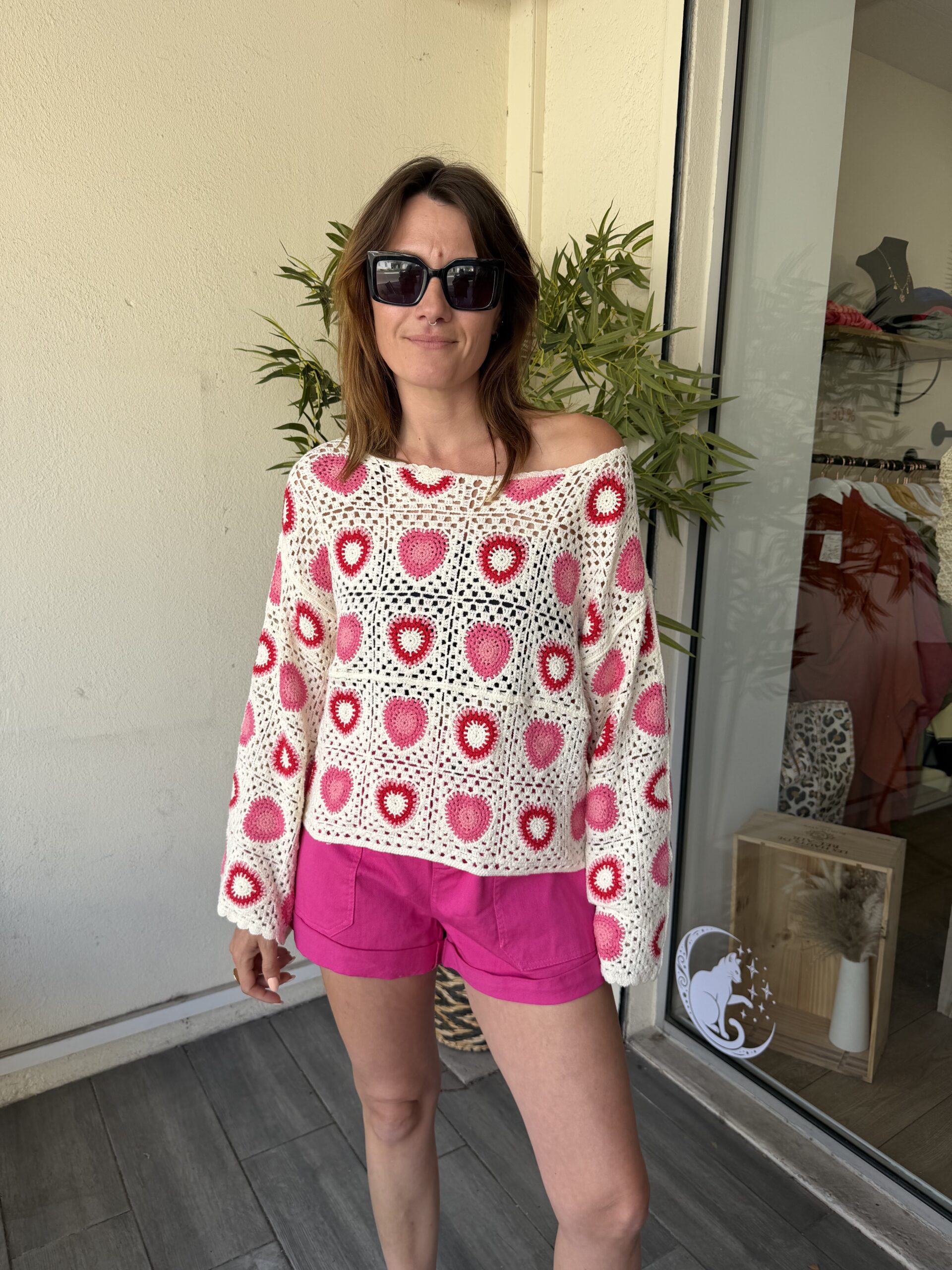 Top crochet Flora rose – Image 2