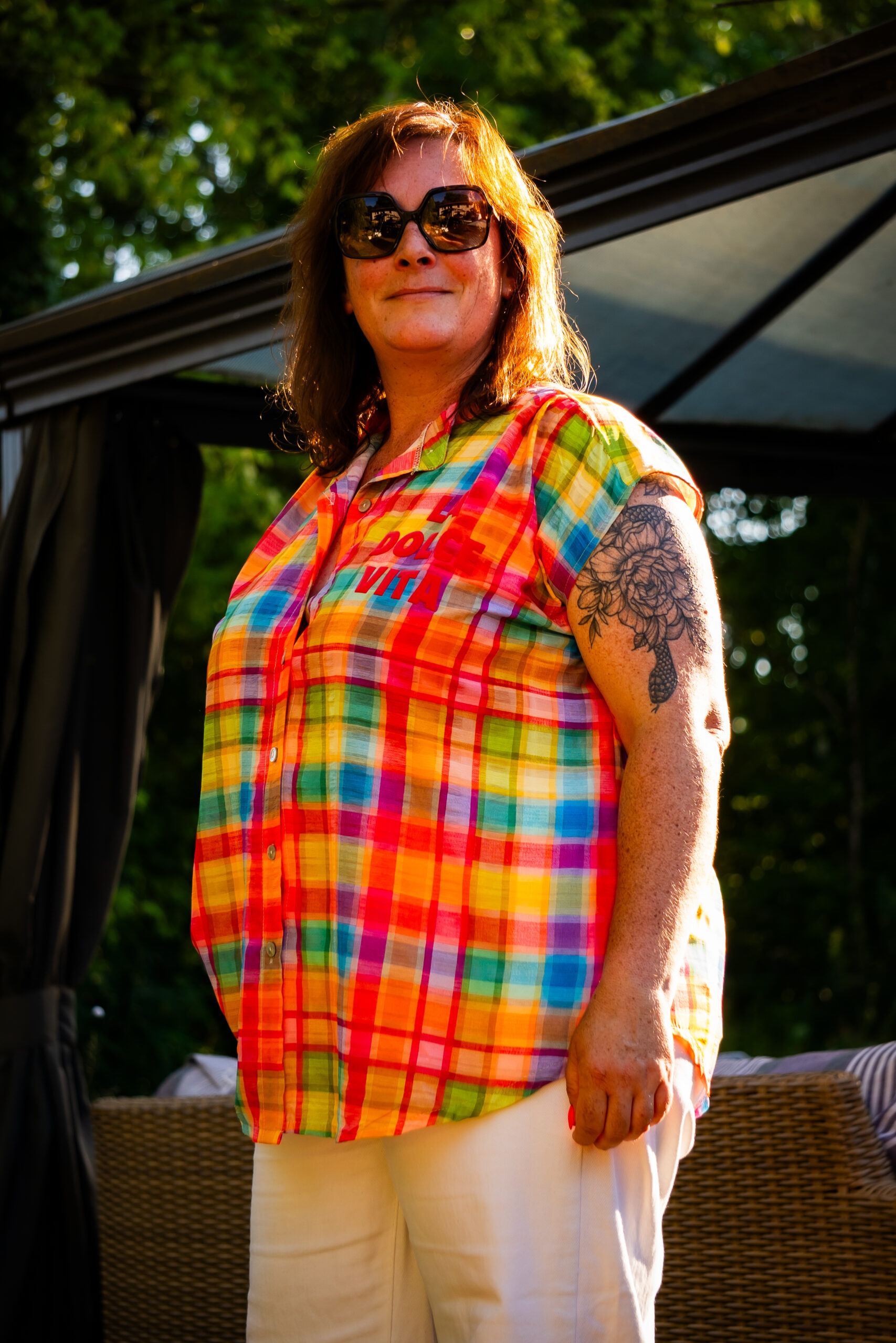Chemise multicolore créole