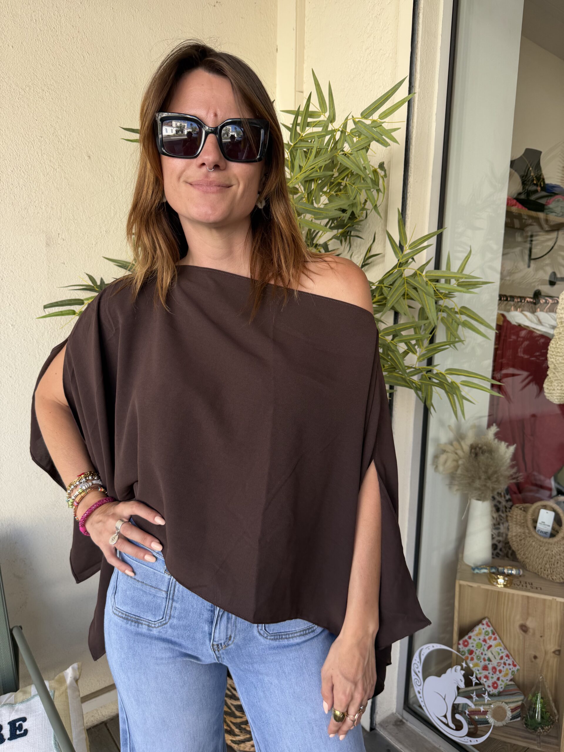 Top Capri chocolat