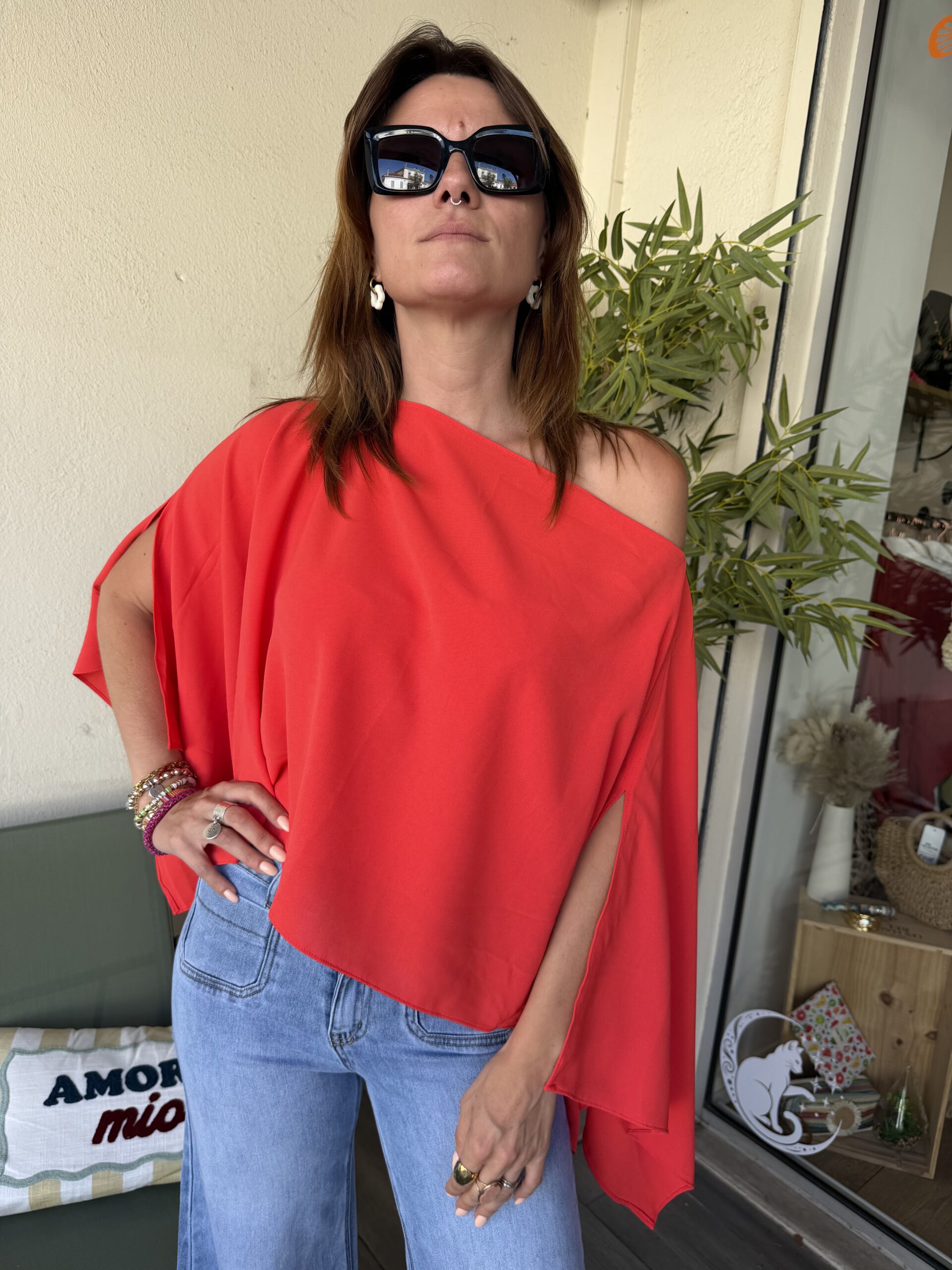 Top Capri rouge corail – Image 5