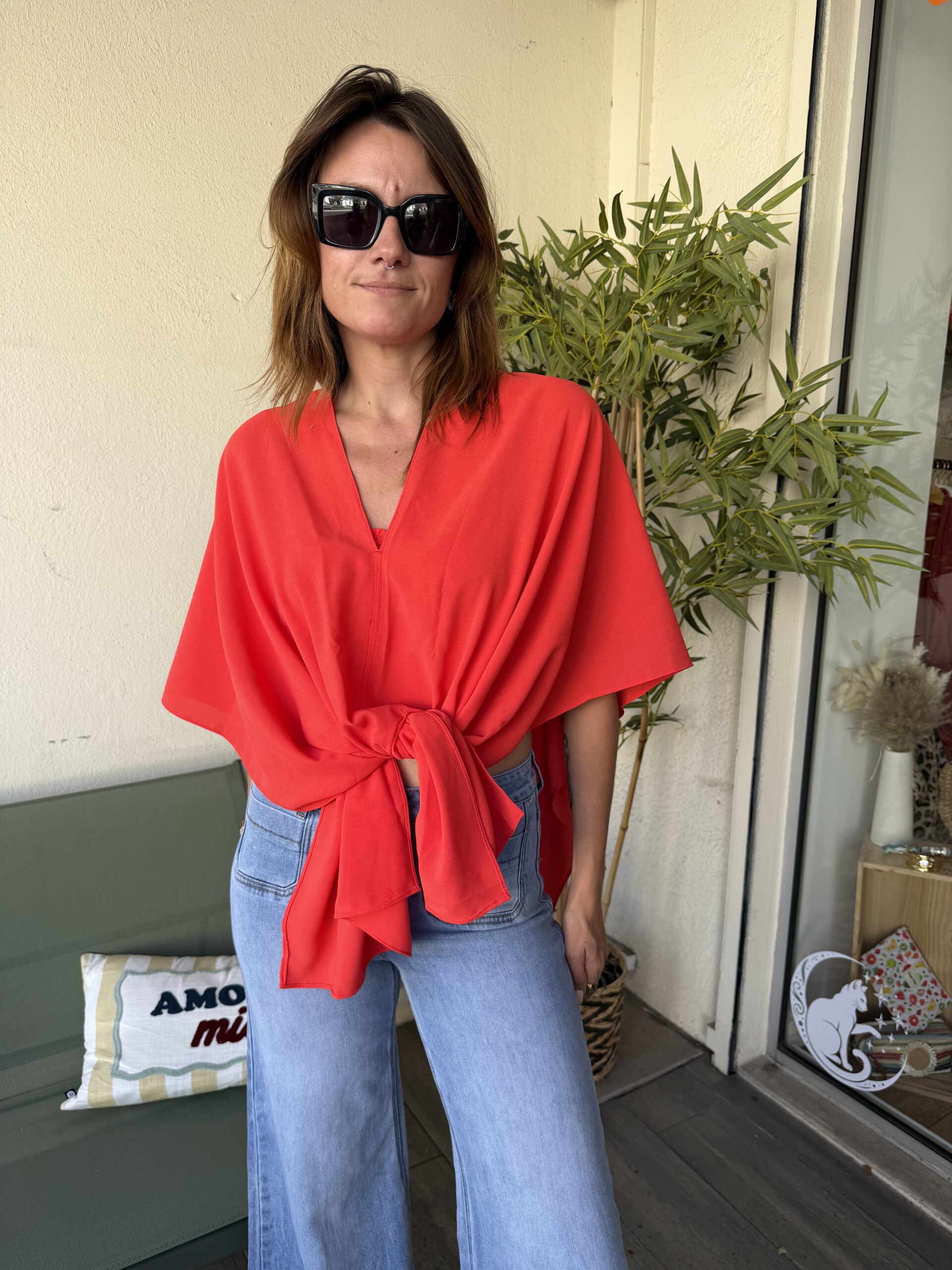 Top Capri rouge corail – Image 7