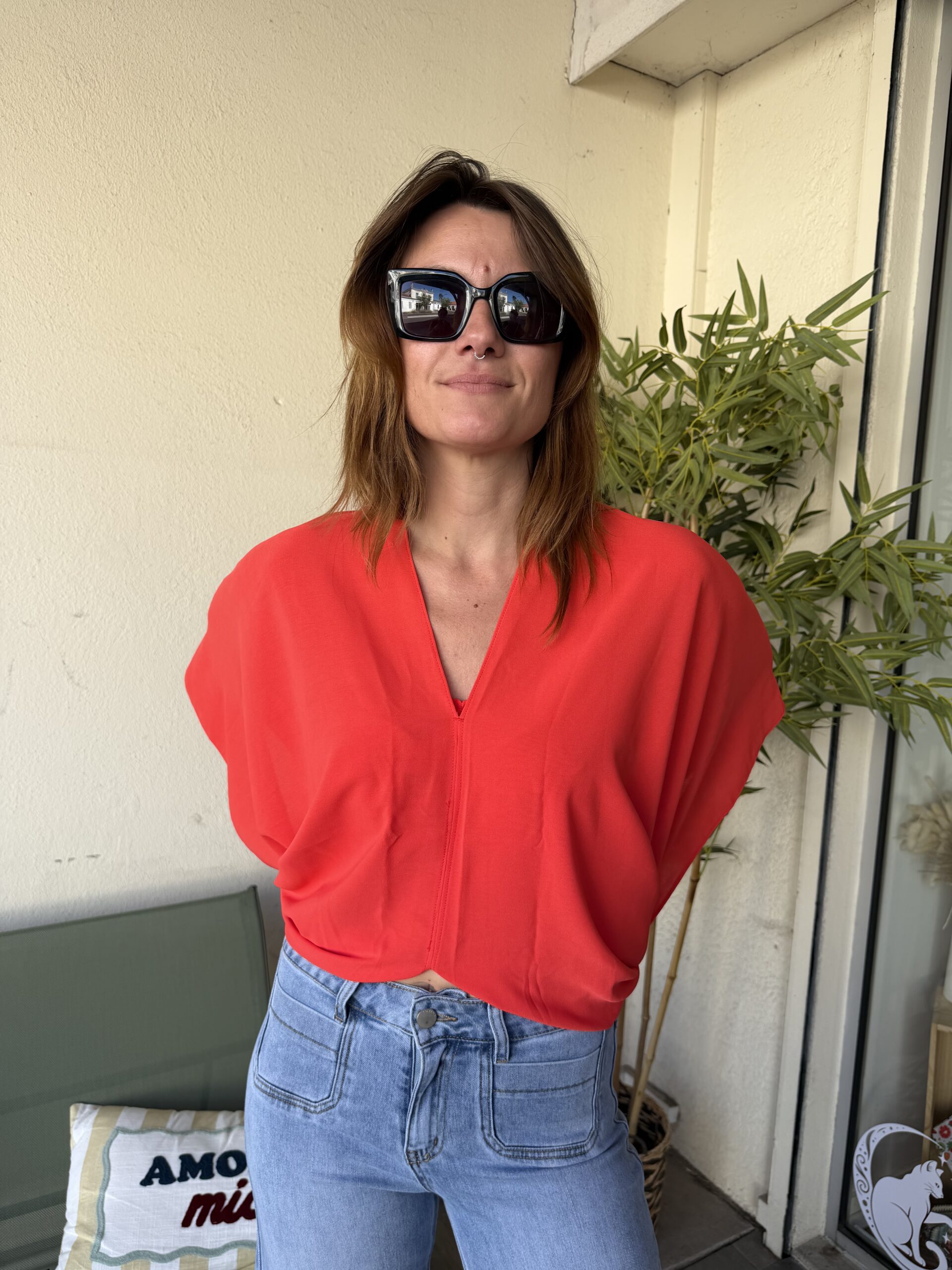 Top Capri rouge corail – Image 8