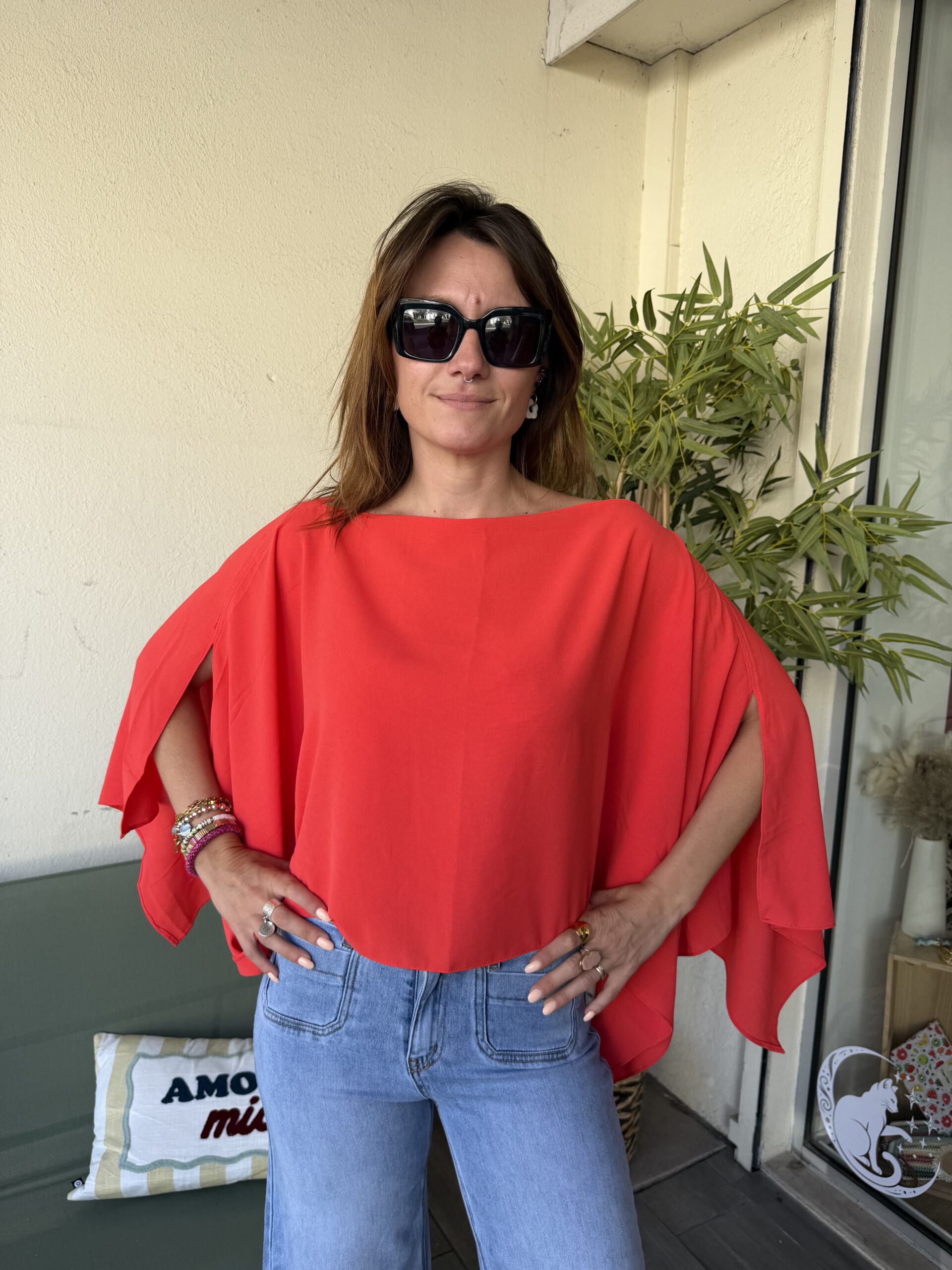 Top Capri rouge corail – Image 9