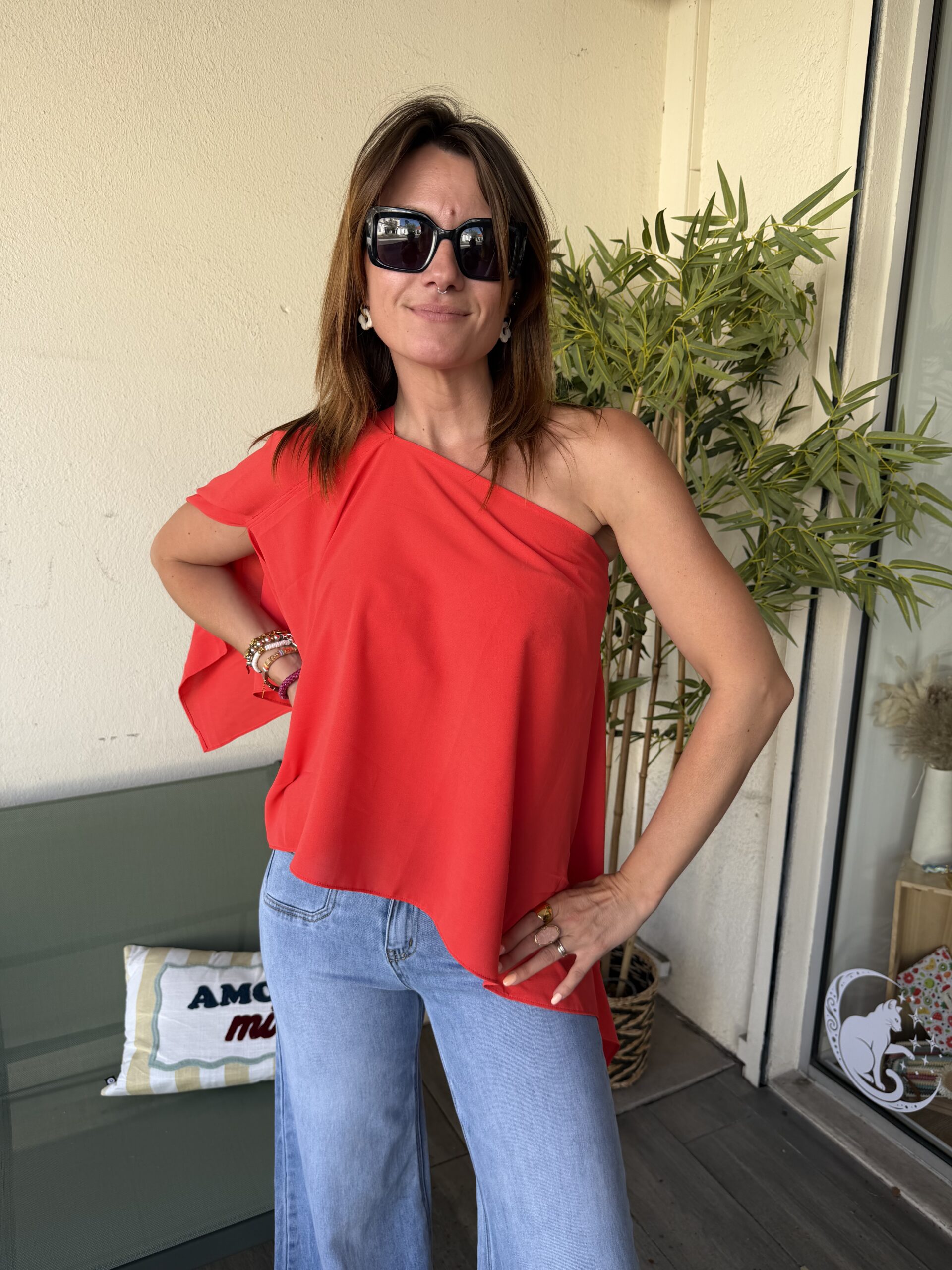 Top Capri rouge corail – Image 10