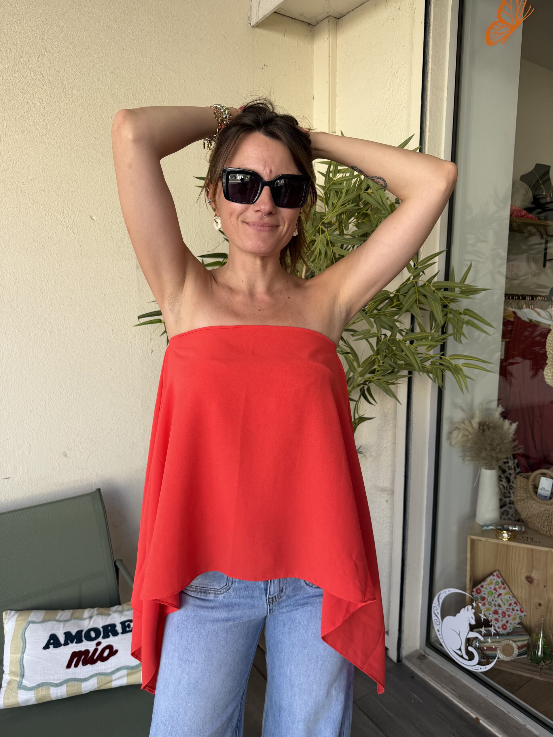 Top Capri rouge corail – Image 11