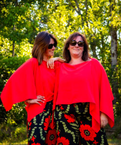 Top Capri rouge corail